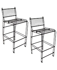 Indoor/Outdoor Furniture Steel Wire Bar-Height Dining Chair - Black