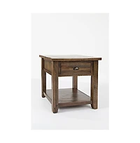 Artisan's Craft Rustic Farmhouse Distressed Solid Wood End Table