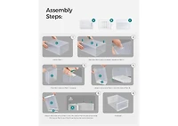 Songmics Home Stackable Clear Shoe Storage Boxes, Pack of 12, Transparent and White