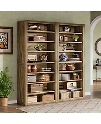 Tribesigns 70.59-Inch Tall Bookshelf Pack of 2, 8-Tier Wooden Bookcase, Large Floor Standing Book Shelf Organizer, Farmhouse Open Etagere Bookcase for