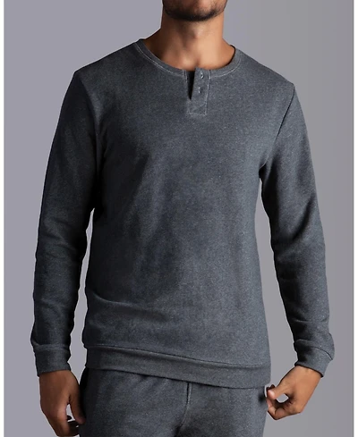 Watson'S Men's Absolute Stretch French Terry Lounge Henley Crew