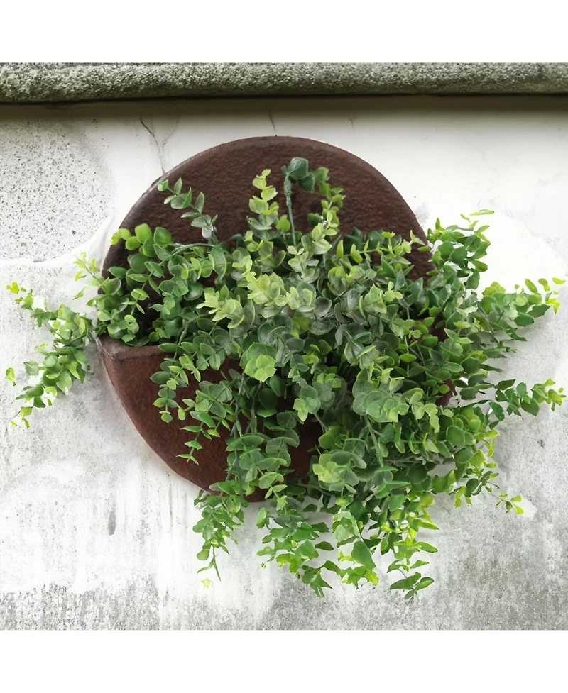 Indoor/Outdoor Round Polyresin Wall-Mounted Flower Pot Planter