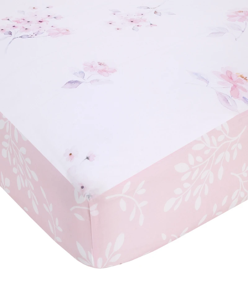 NoJo Flower Bunny Ears Cotton Nursery Photo Op Fitted Crib Sheet