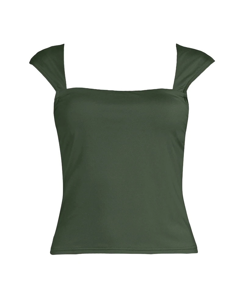 Lands' End Women's Square Neck Underwire Tankini Top