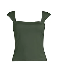 Lands' End Women's Square Neck Underwire Tankini Top