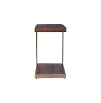 Global Archive Distressed Acacia and Stainless Steel "C" Table