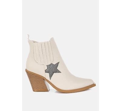 Melt Down Glitter Star Detail Chelsea Boots Women