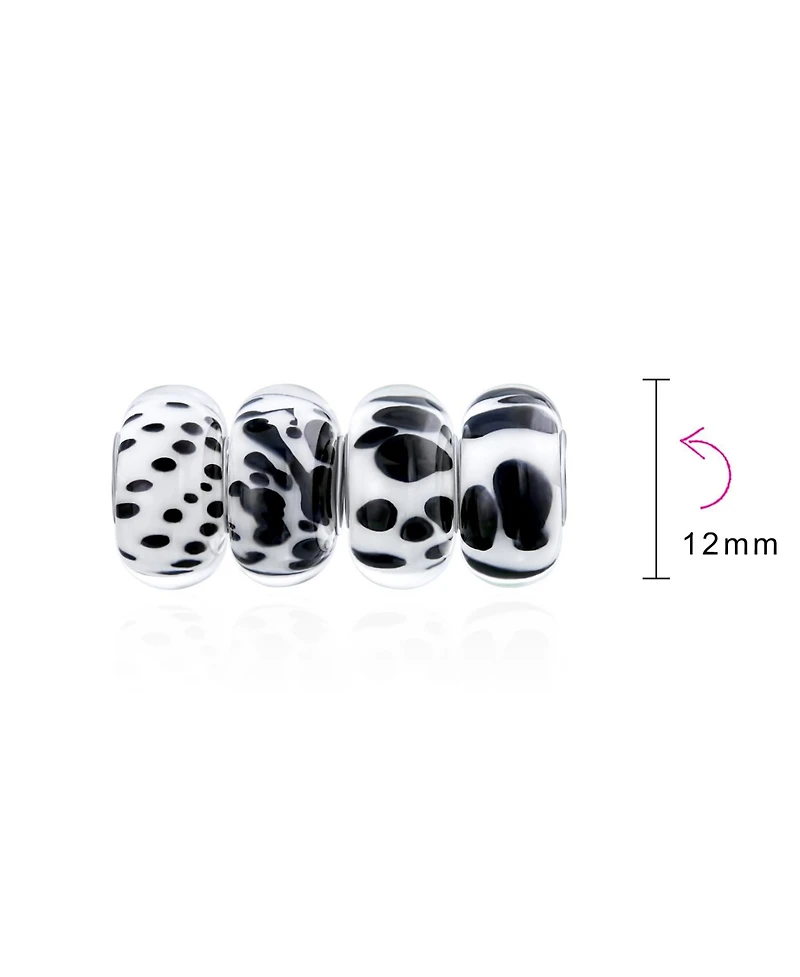 Bling Jewelry Mixed Set of 4 Sterling Silver Core Murano Glass Charm Beads Bracelets