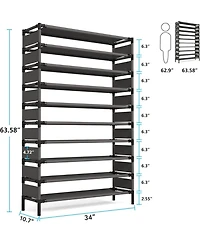 Tribesigns 10 Tiers Shoe Rack, Large Capacity Shoe Organizer, Shoe Shelf for 50 Pair, Large Shoe Rack