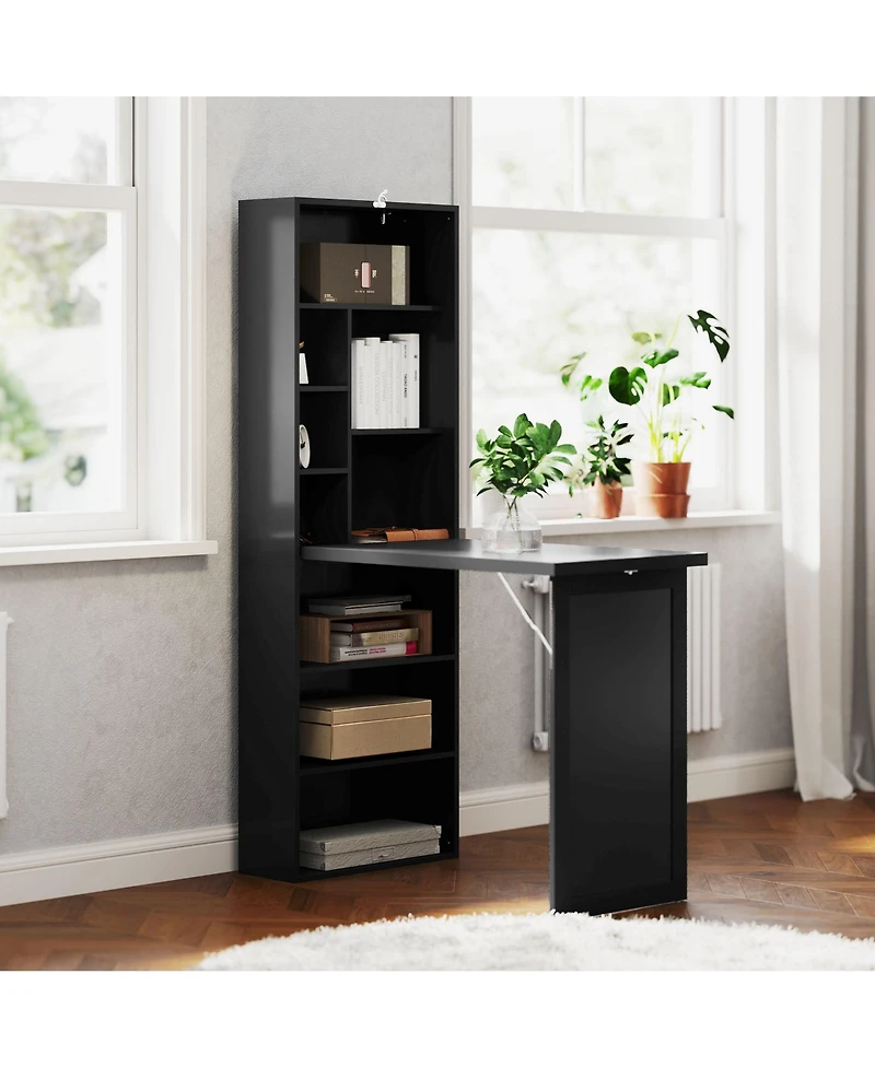 Homcom Convertible Desk with board & Shelf Multi-Function Table,