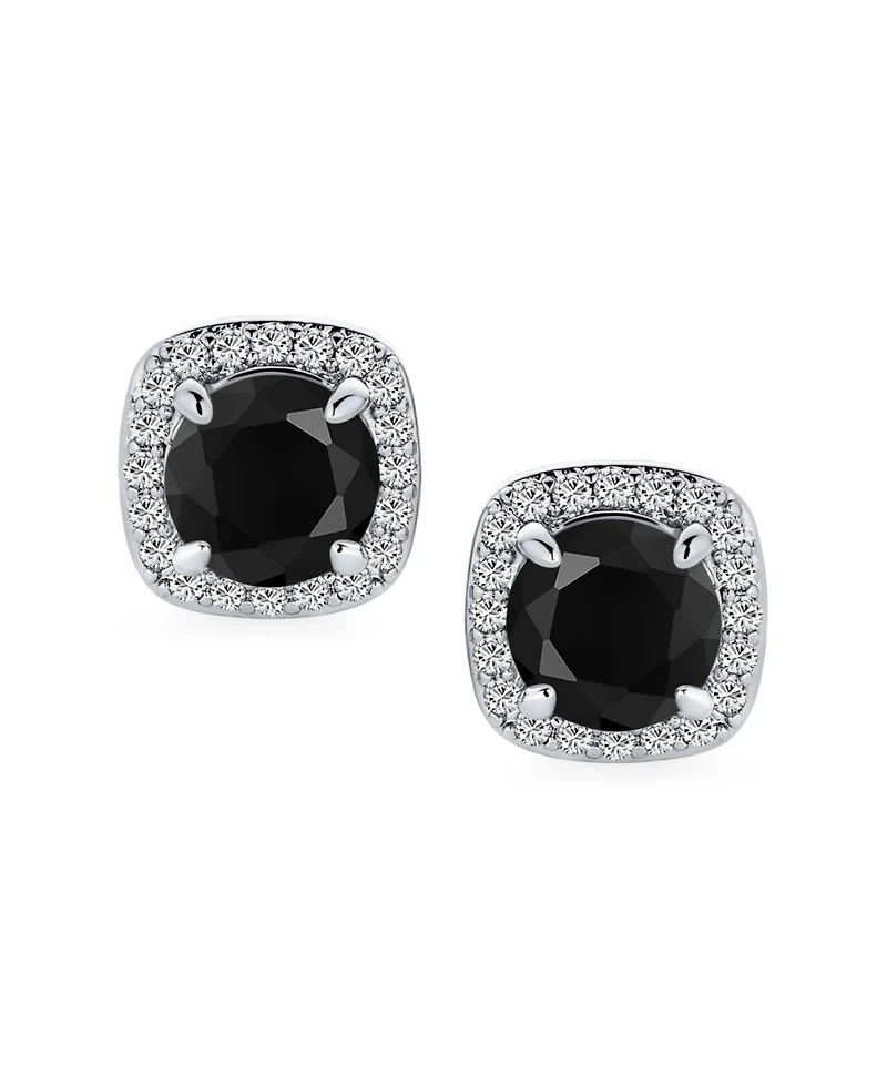 Bling Jewelry Traditional 2CT Solitaire Round Cubic Zirconia Cz Square Halo Clip On Stud Earrings Non Pierced