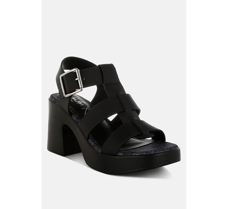 Avalon Chunky Pin Buckle Platform Heels Women