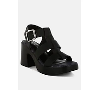 Avalon Chunky Pin Buckle Platform Heels Women