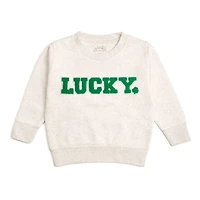 Sweet Wink Toddler Boys Lucky Varsity Patch St. Patrick's Day Sweatshirt