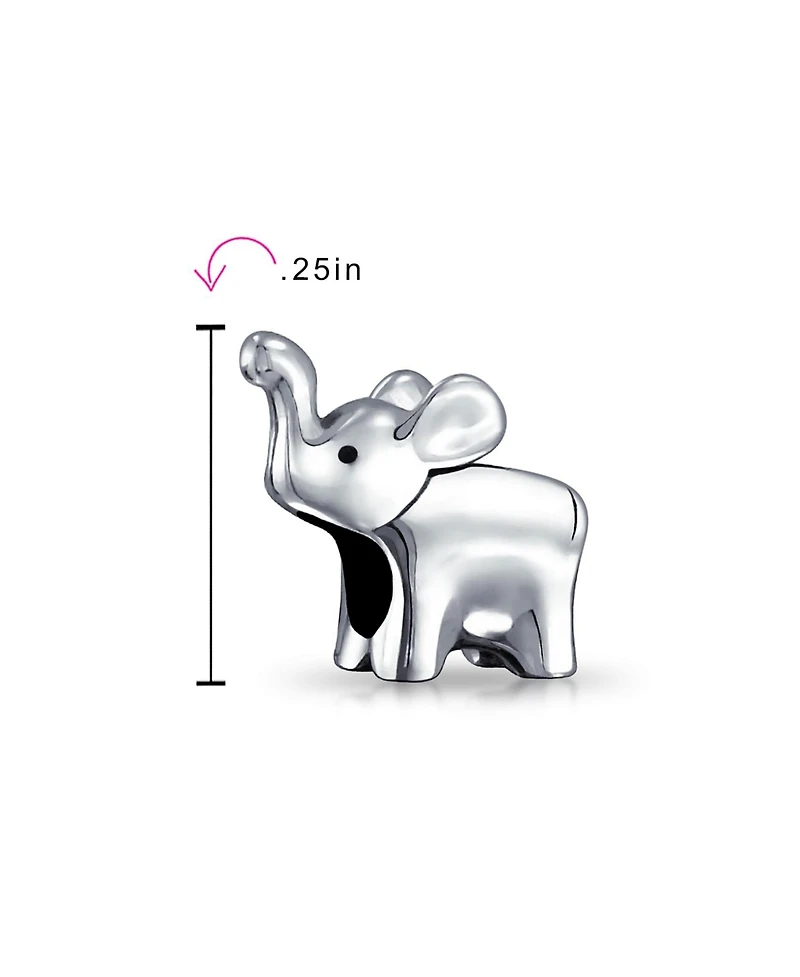 Bling Jewelry Lucky Zoo Animal Charm Bead Trunk Up Elephant Sterling Silver Bracelets