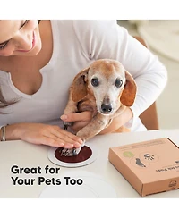KeaBabies 2pk Round Inkless Ink Pad for Baby Hand and Footprint Kit, Clean Touch Dog Paw, Nose Print & Pet Safe