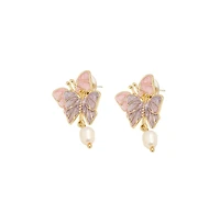 Duo-Papillon Drop Earrings
