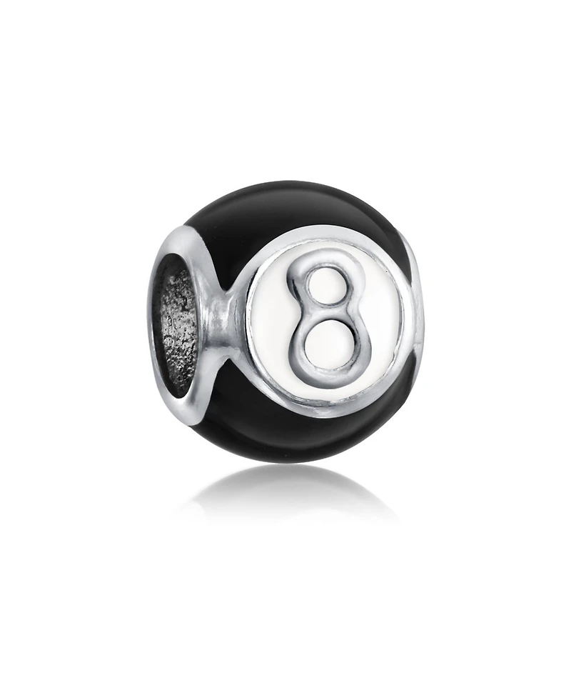 Bling Jewelry Lucky Pool Player 8 Ball Charm Bead Sterling Silver European Bracelet