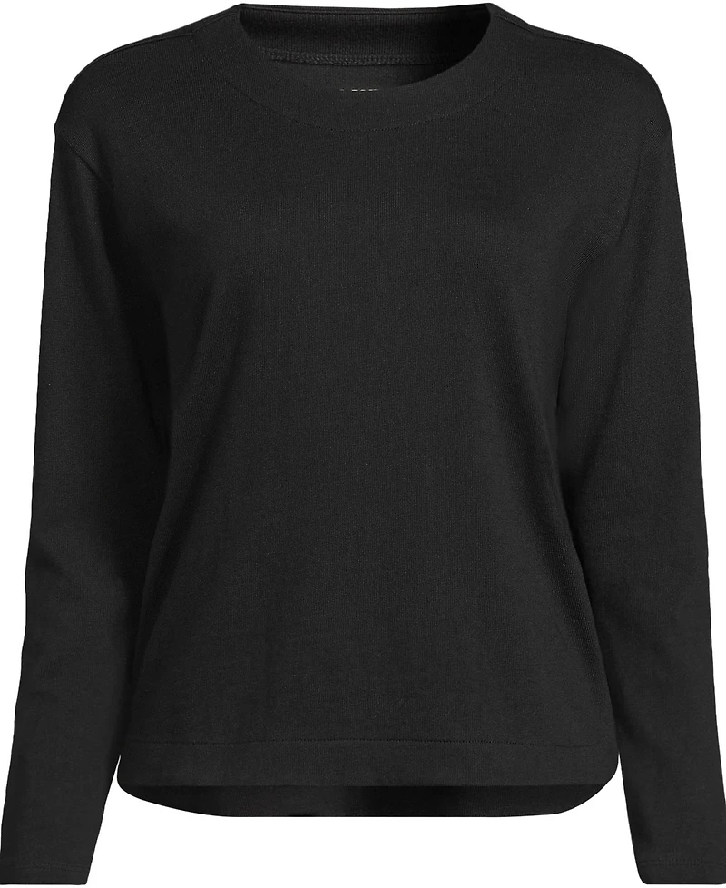 Lands' End Women's Long Sleeve Mariner Jersey Crewneck Tee