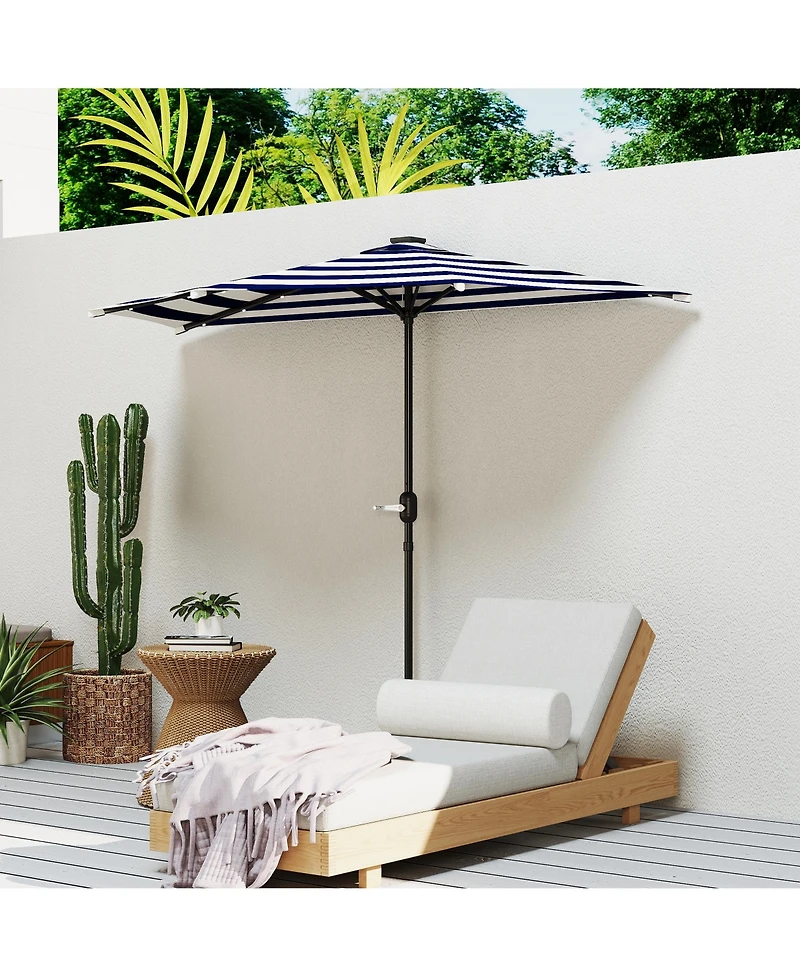 Outsunny Half Patio Umbrella, Upf 30+ Balcony Umbrella,
