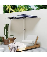 Outsunny Half Patio Umbrella, Upf 30+ Balcony Umbrella,