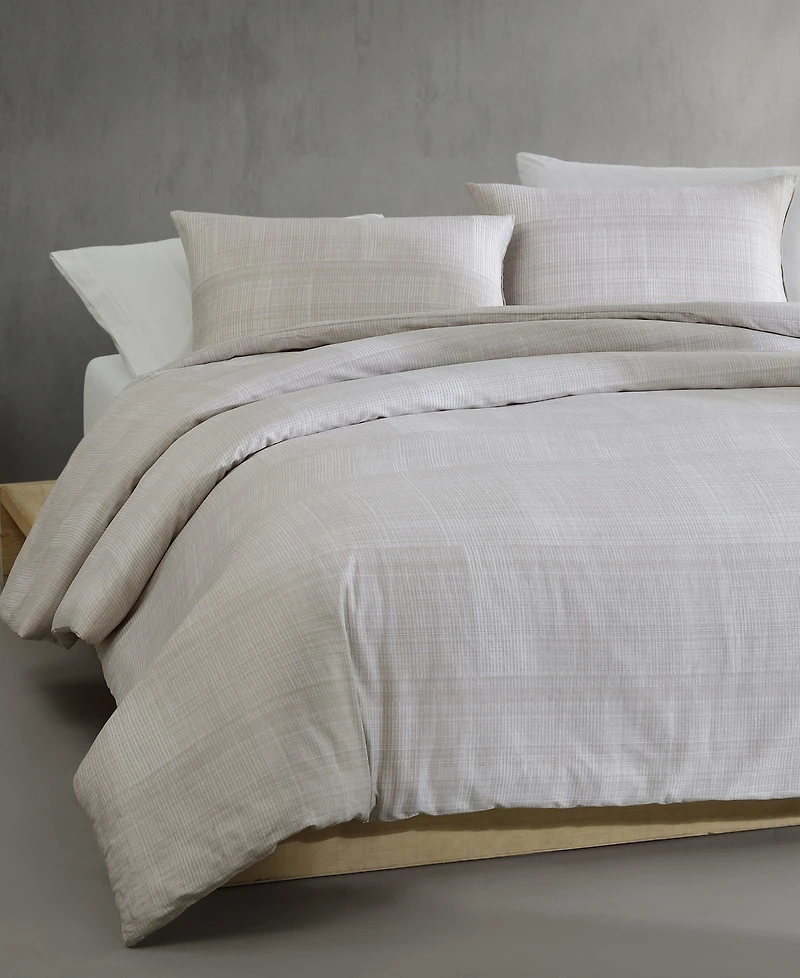 Calvin Klein Textural Rib Cotton Sateen 3-Pc. Comforter Set