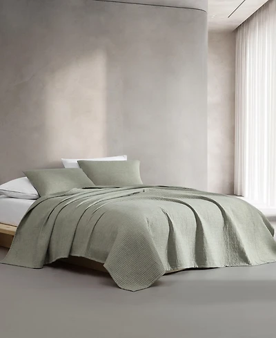 Closeout! Calvin Klein Mini Channel Stitch Solid 3-Pc. Quilt Set, Queen