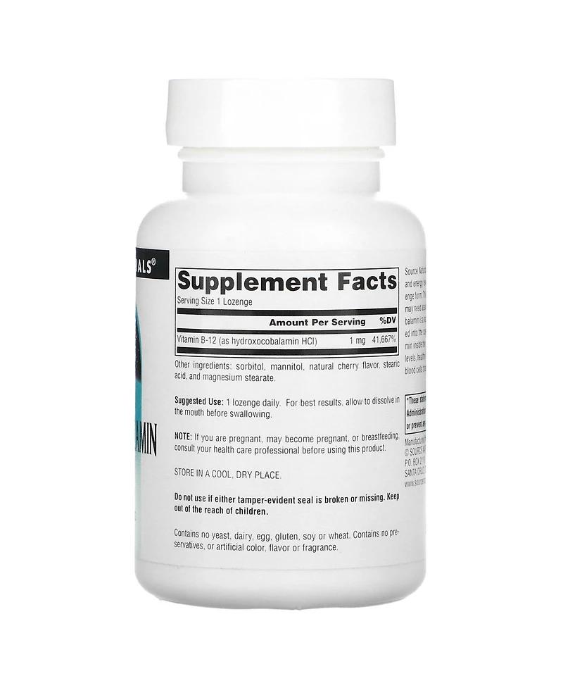 Source Naturals HydroxoCobalamin Vitamin B-12 Cherry 1 mg