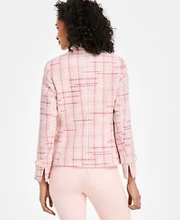 Jones New York Women's Plaid Tweed Blazer