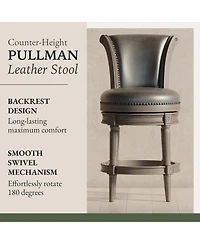 Maven Lane Pullman Counter Stool in Reclaimed Oak Finish, Ronan Stone, Set of 3