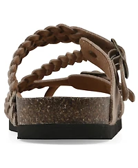 White Mountain Women's Haziest Round Toe Flat Sandals