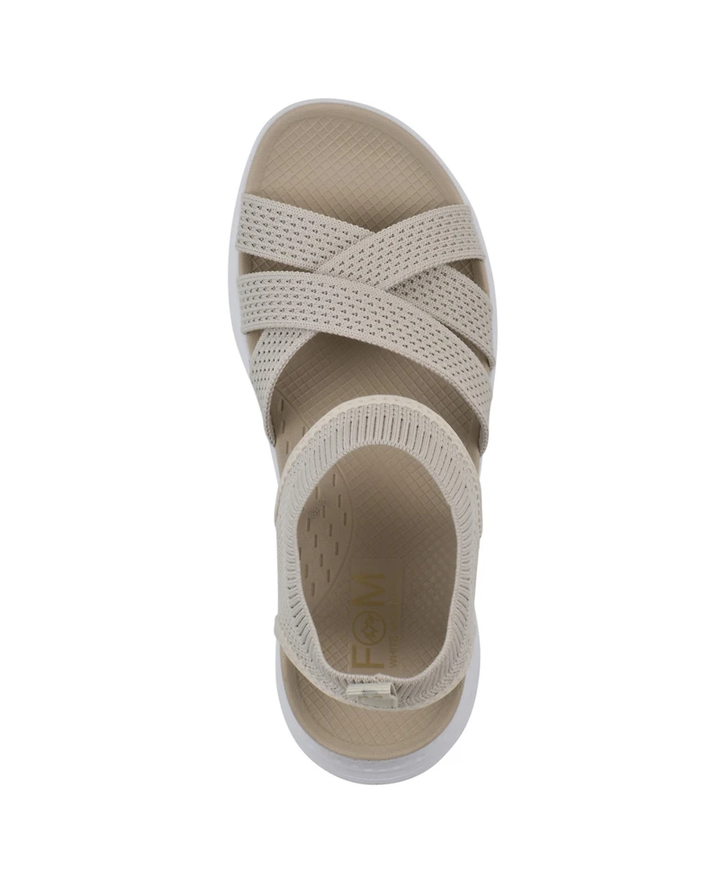 White Mountain Women's Charry Round Toe Flat Sandals