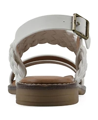 White Mountain Women's Macaroni Round Toe Flat Sandals