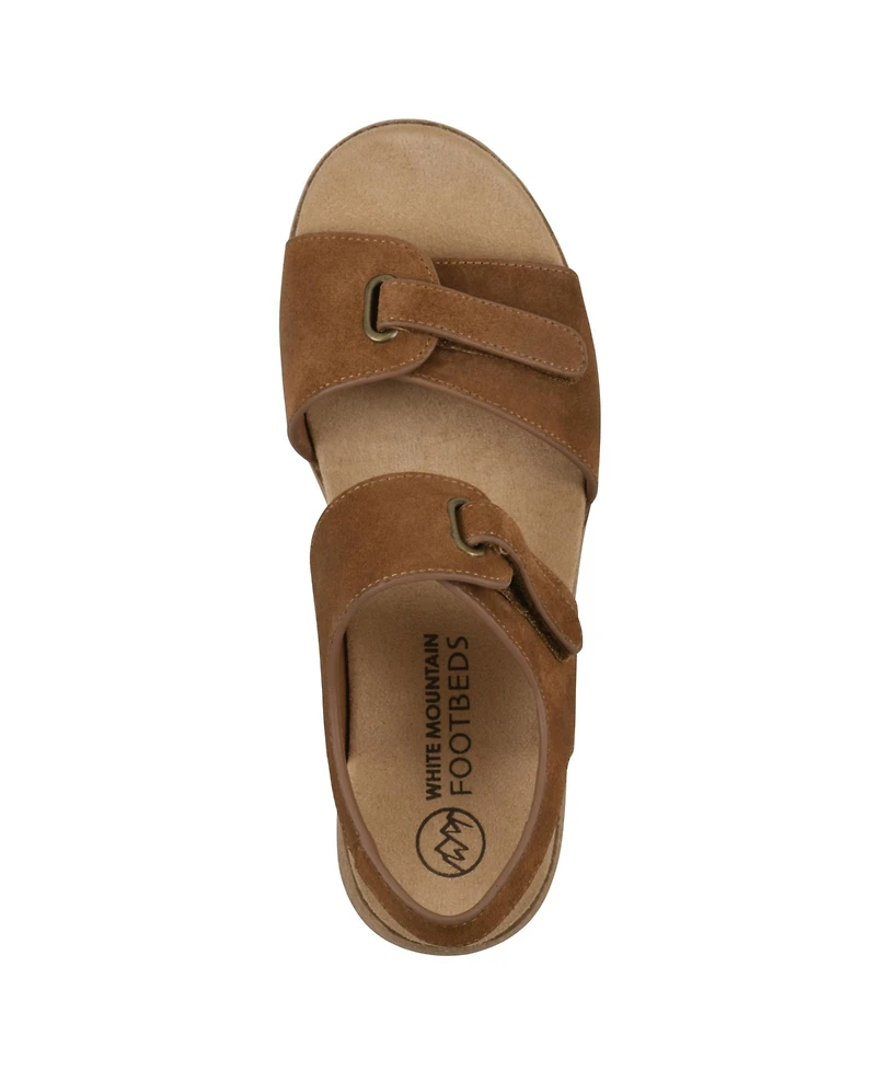 White Mountain Women's Gelato Round Toe Wedge Sandals