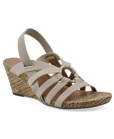 White Mountain Women's Ataps Round Toe Wedge Sandals