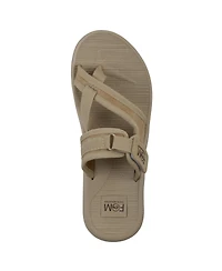 White Mountain Women's Basket Round Toe Flat Sandals