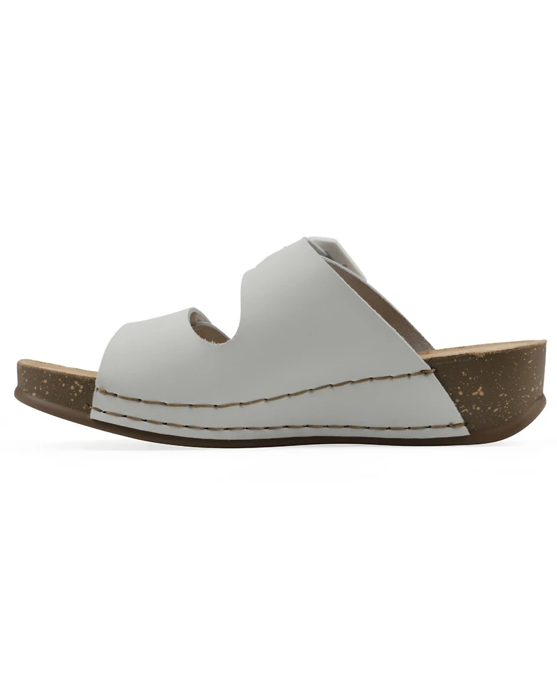 White Mountain Women's Fearful Slip-On Wedge Sandals