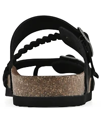 White Mountain Women's Hammy Round Toe Flat Sandals