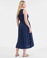 On 34th Women's Woven Printed Smocked Sleeveless Midi Dress, Exclusively at Macy's