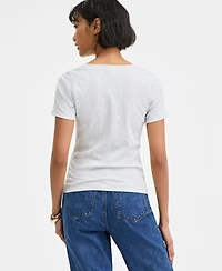 On 34th Women's Snap-Front Rib-Knit Top, Exclusively at Macy's