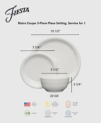 Fiesta Bistro Coupe 3-Piece Place Setting, Service for 1