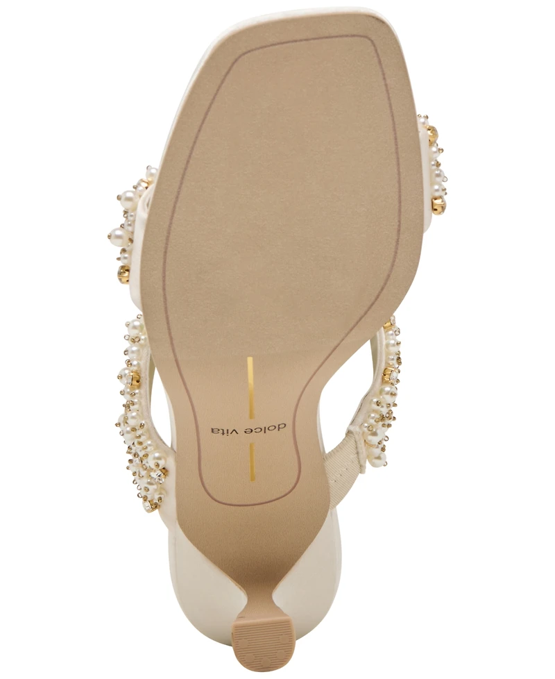 Dolce Vita Women's Genora Rhinestone Double-Band Low-Heel Dress Sandals