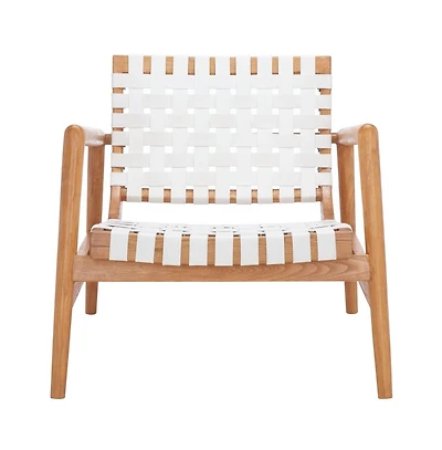 Bellona Leather Woven Accent Chair
