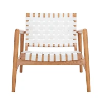 Bellona Leather Woven Accent Chair