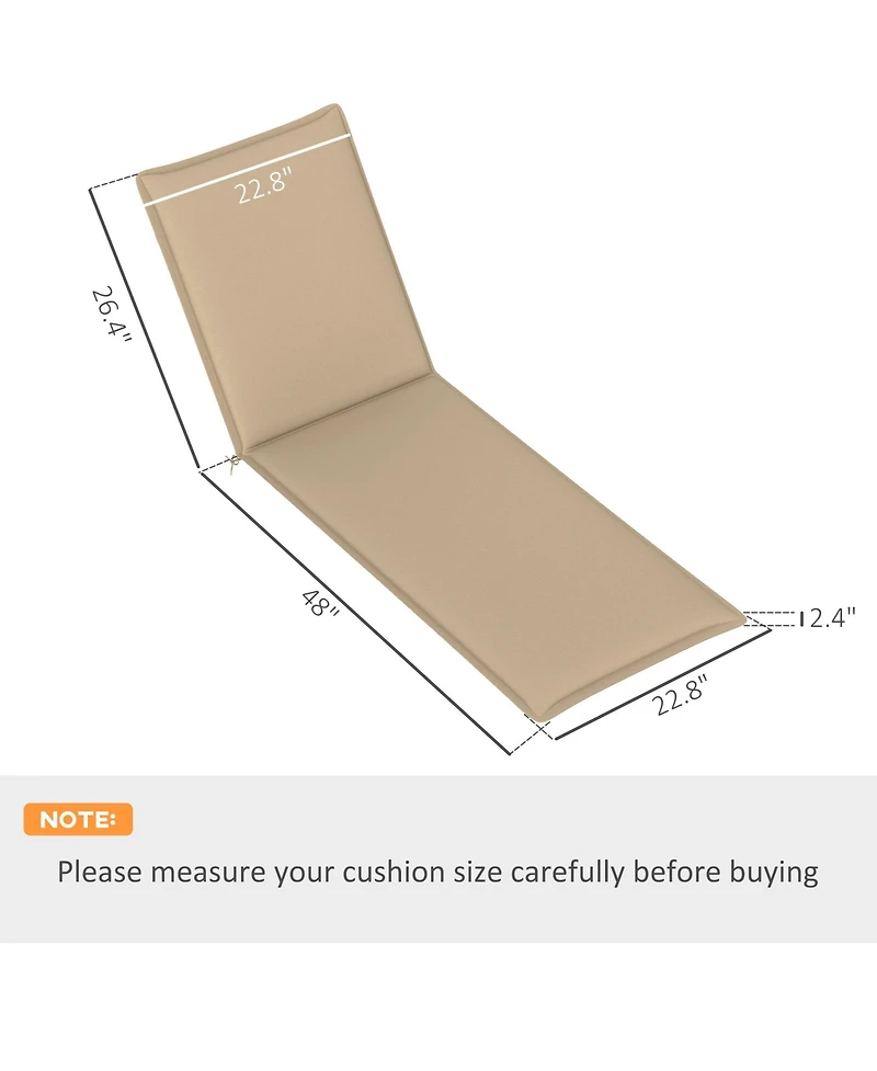Outsunny 2PCS Chaise Lounge Chair Cushion, 76" x 23",