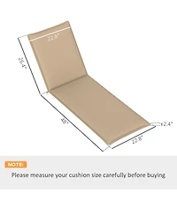 Outsunny 2PCS Chaise Lounge Chair Cushion, 76" x 23",
