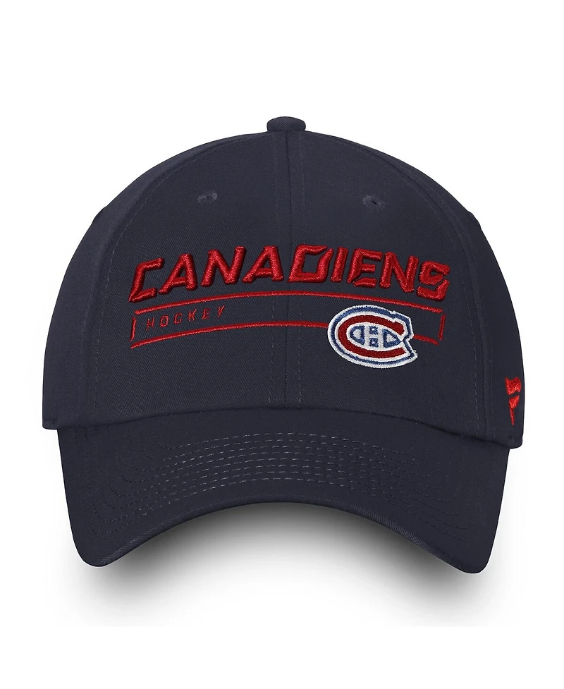 Fanatics Men's Navy Montreal Canadiens Team Authentic Pro Rinkside Fundamental Adjustable Hat