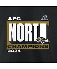 Fanatics Women's Black Baltimore Ravens 2024 Afc North Division Champions Conquer Long Sleeve V-Neck T-Shirt