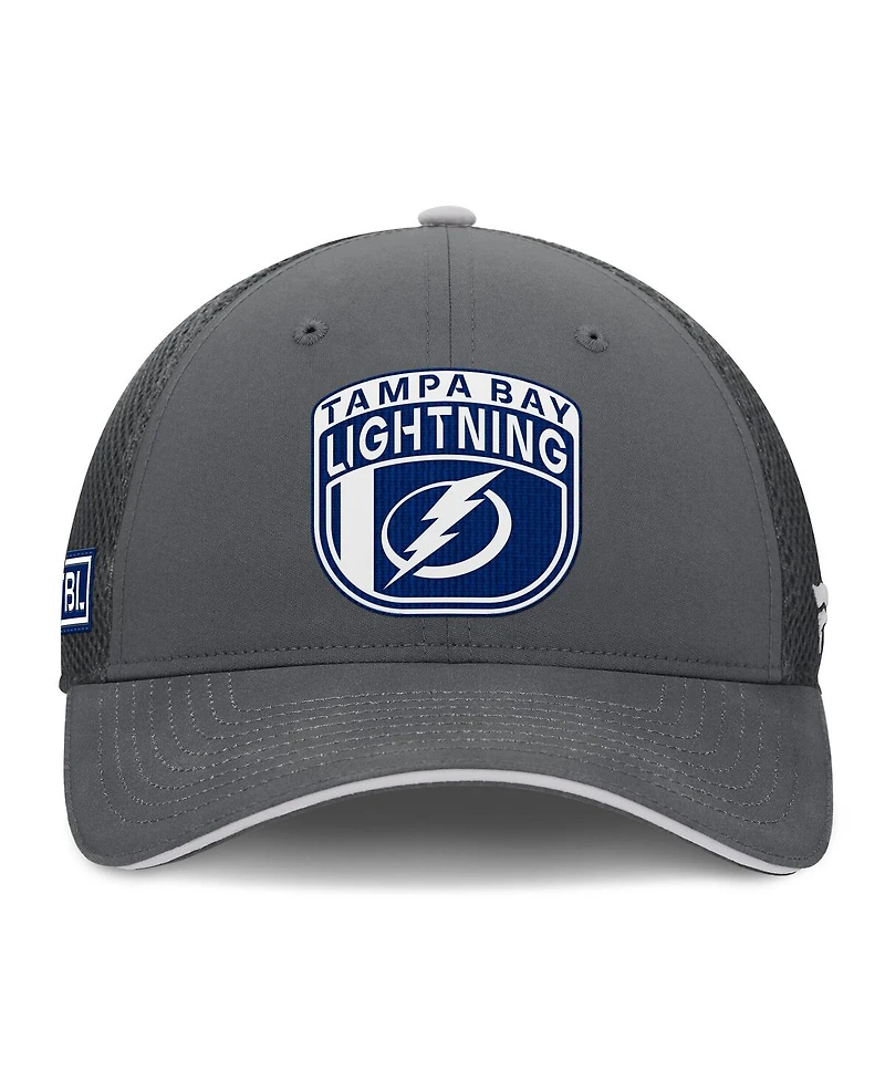 Fanatics Men's Gray Tampa Bay Lightning Authentic Pro Home Ice Trucker Adjustable Hat