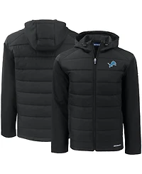 Cutter & Buck Men's Black Detroit Lions Evoke PrimaLoft Hybrid Softshell Full-Zip Hooded Jacket